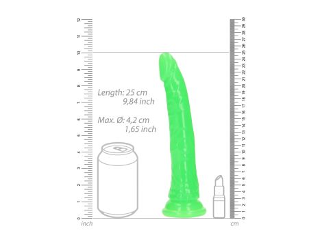 Slim Realistic Dildo with Suction Cup - Glow in the Dark - 9'' / 22,5 cm - 3