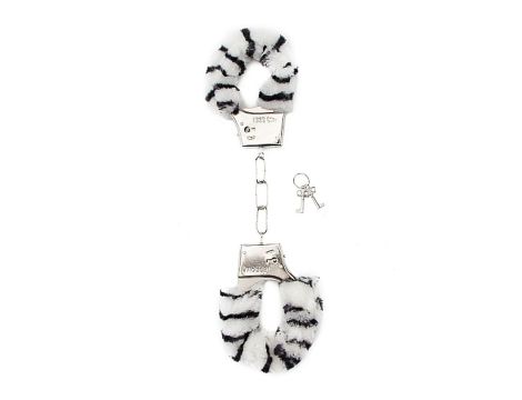 Furry Handcuffs - Zebra