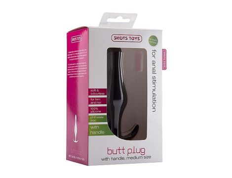 Butt Plug with Handle - Medium - Black - 4