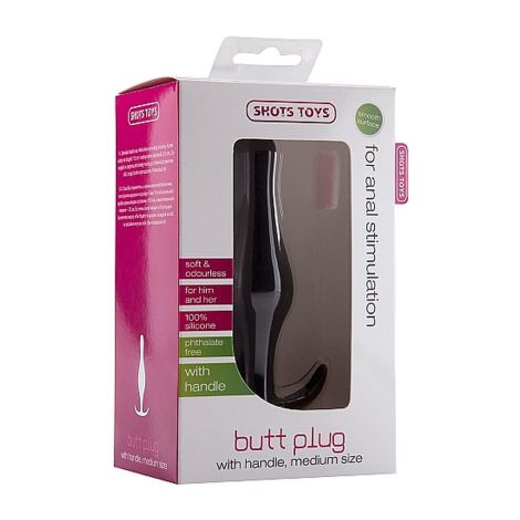 Butt Plug with Handle - Medium - Black - 4