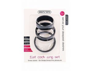 Flat Cock Ring Set - Black - image 2