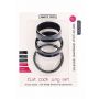 Flat Cock Ring Set - Black - 3