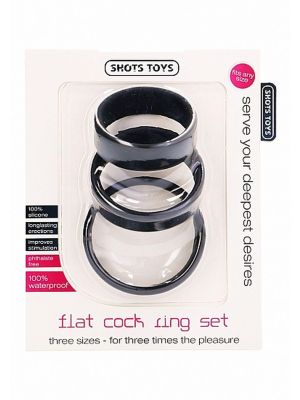 Flat Cock Ring Set - Black - image 2