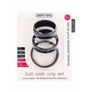 Flat Cock Ring Set - Black - image 2