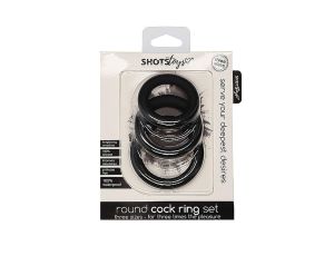 Round Cock Ring Set - Black - image 2