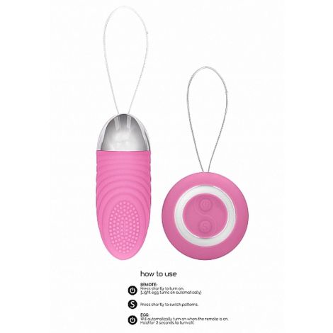 Ethan - Rechargeable Remote Control Vibrating Egg - Pink - 9