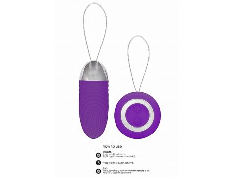 Ethan - Rechargeable Remote Control Vibrating Egg - Purple - 9