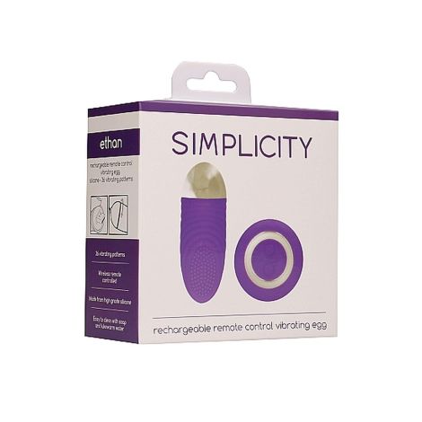 Ethan - Rechargeable Remote Control Vibrating Egg - Purple - 2