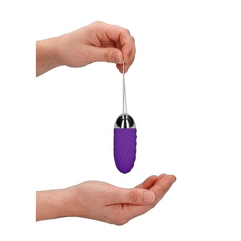 Ethan - Rechargeable Remote Control Vibrating Egg - Purple - 8