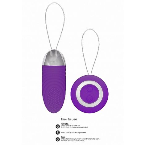 Ethan - Rechargeable Remote Control Vibrating Egg - Purple - 9