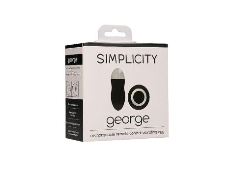 George - Rechargeable Remote Control Vibrating Egg - Black - 2