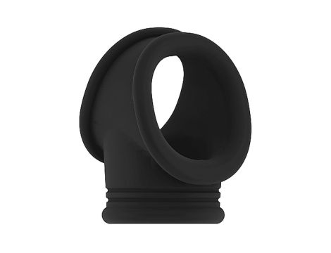 No.48 - Cockring with Ball Strap - Black