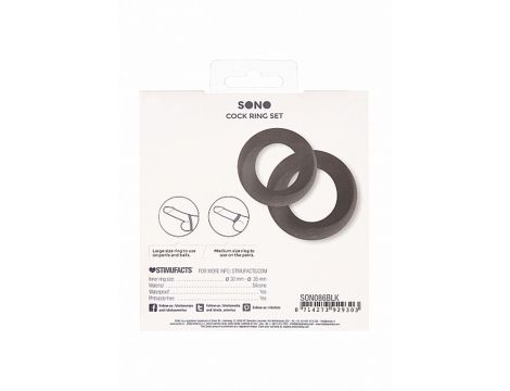 NO. 86 - Cock Ring Set - Black - 3