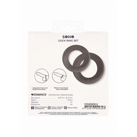 NO. 86 - Cock Ring Set - Black - 3