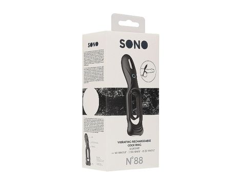 N0. 88 - Vibrating Rechargeable Cock Ring - Black - 2