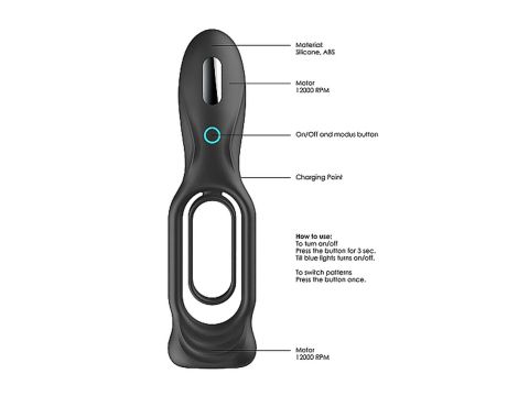 N0. 88 - Vibrating Rechargeable Cock Ring - Black - 9