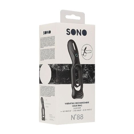 N0. 88 - Vibrating Rechargeable Cock Ring - Black - 2