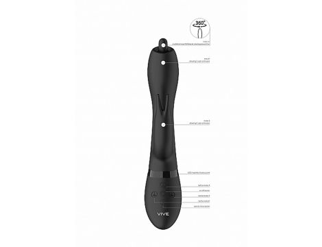 Nilo - Pinpoint Rotating G-spot Rabbit - Black - 11