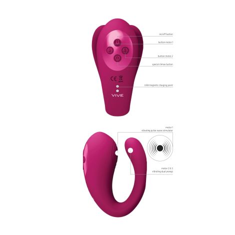 Yoko - Triple Action Vibrator Dual Prongs with Clitoral Pulse Wave - 6