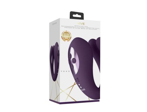 Yoko - Triple Action Vibrator Dual Prongs with Clitoral Pulse Wave - 2