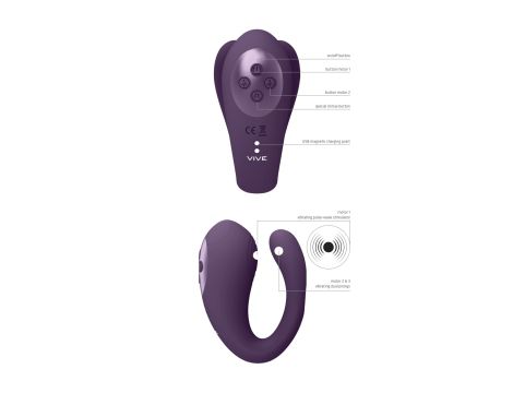 Yoko - Triple Action Vibrator Dual Prongs with Clitoral Pulse Wave - 6