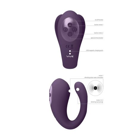 Yoko - Triple Action Vibrator Dual Prongs with Clitoral Pulse Wave - 6