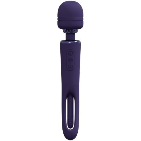 VIVE - Kiku - Rechargeable Double Ended Wand with Innovative G-Spot Flapping Stimulator - Purple - 2