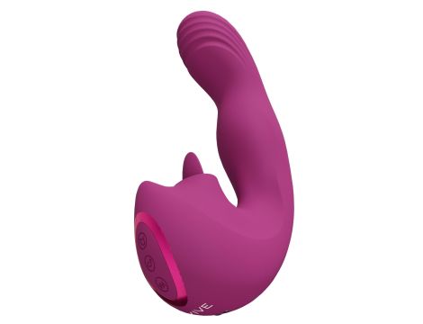 VIVE - Yumi - Rechargeable Triple Motor - G-Spot Finger Motion Vibrator and Flickering Tongue Stimulator