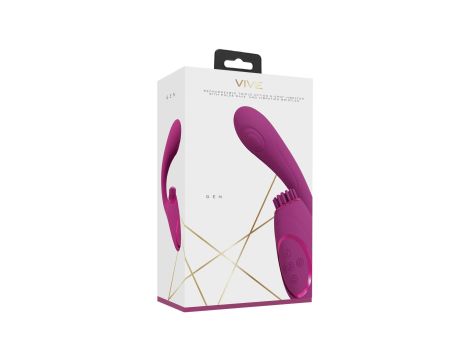 Gen - Rechargeable Triple Action G-Spot Vibrator with Pulse Wave  and Vibrating Bristles - Pink - 2