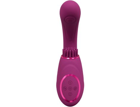 Gen - Rechargeable Triple Action G-Spot Vibrator with Pulse Wave  and Vibrating Bristles - Pink - 6