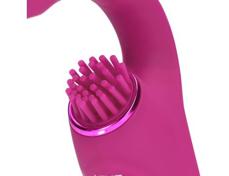 Gen - Rechargeable Triple Action G-Spot Vibrator with Pulse Wave  and Vibrating Bristles - Pink - 9