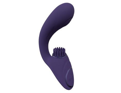 Gen - Rechargeable Triple Action G-Spot Vibrator with Pulse Wave  and Vibrating Bristles - Purple