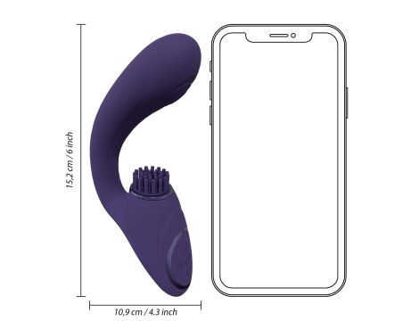 Gen - Rechargeable Triple Action G-Spot Vibrator with Pulse Wave  and Vibrating Bristles - Purple - 12