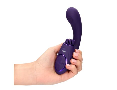 Gen - Rechargeable Triple Action G-Spot Vibrator with Pulse Wave  and Vibrating Bristles - Purple - 13