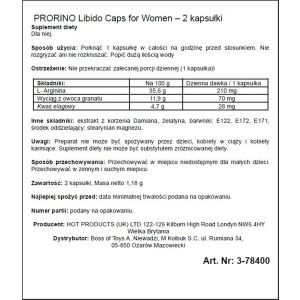 Supl.diety-PRORINO Women- 2pcs black line Libido Caps - image 2