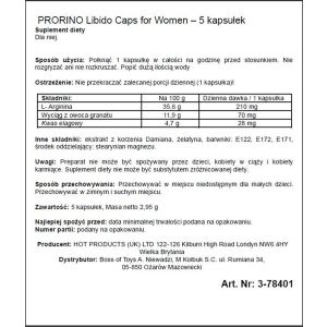 Supl.diety-PRORINO Women- 5pcs black line Libido Caps - image 2