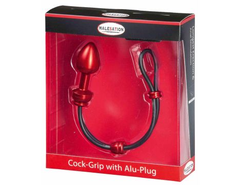 MALESATION Cock-Grip with Alu-Plug medium, red