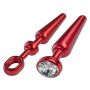 MALESATION Alu-Plug with handle & crystal medium, red - 3