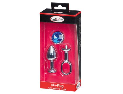 MALESATION Alu-Plug with handle & crystal small, chrome - 3