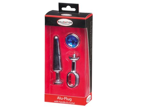 MALESATION Alu-Plug with handle & crystal medium, chrome - 3