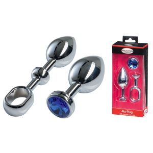 MALESATION Alu-Plug with handle & crystal large, chrome