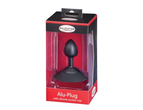 MALESATION Alu-Plug with suction cup small, black - 6