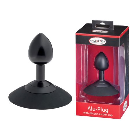 MALESATION Alu-Plug with suction cup small, black