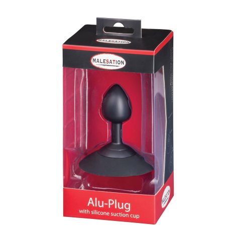 MALESATION Alu-Plug with suction cup small, black - 6