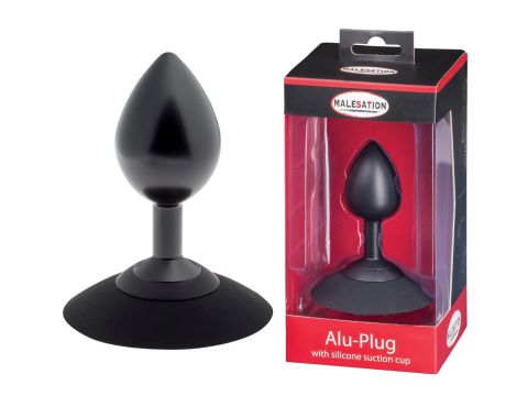 MALESATION Alu-Plug with suction cup medium, black