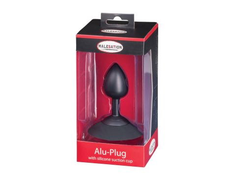 MALESATION Alu-Plug with suction cup medium, black - 6