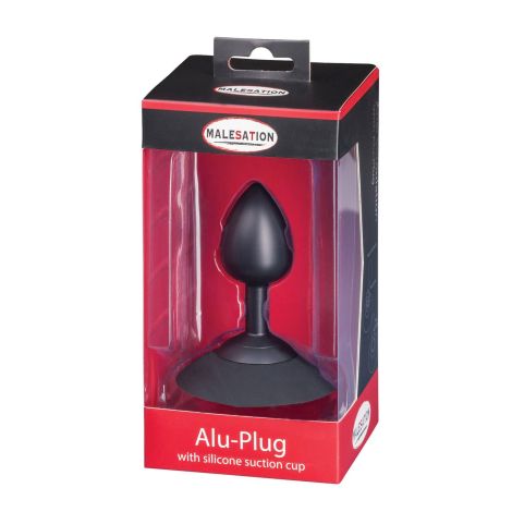 MALESATION Alu-Plug with suction cup medium, black - 6