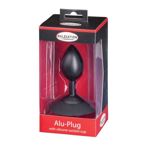 MALESATION Alu-Plug with suction cup large, black - 6