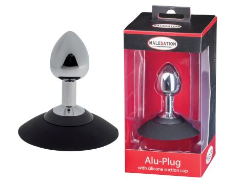 MALESATION Alu-Plug with suction cup small, chrome