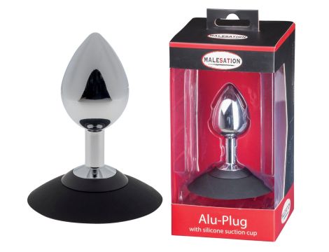 MALESATION Alu-Plug with suction cup medium, chrome